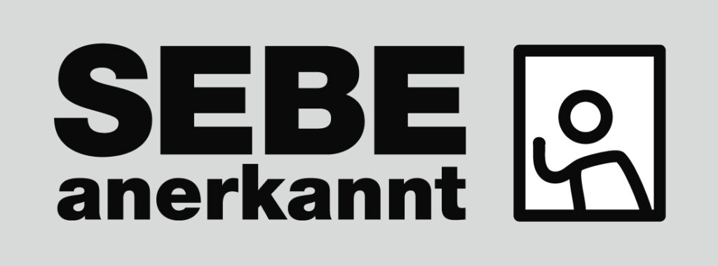 Logo SEBE anerkannt - Bedeutet, dass Ancora-Meilestei Leistungen nach Selbstbestimmung anbieten darf